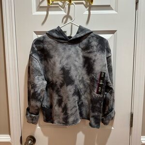 NEW Girl’s Art Class Cropped Charcoal Tie Dye Hoodie sz. XXL (18)